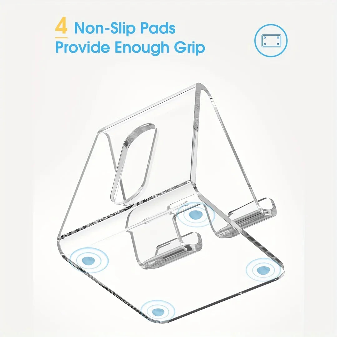 1pc Acrylic Transparent Phone Holder,All Smartphones 4-8 Inches, Desk, Office Supplies Accessories.