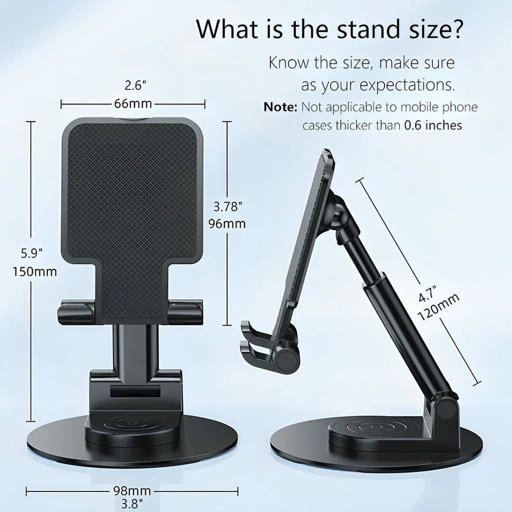 Phone Stand for Desk, 360 Degree Rotating Phone Holde Adjustable Cell Phone Stand Accessories Portable Smart Phone Stands