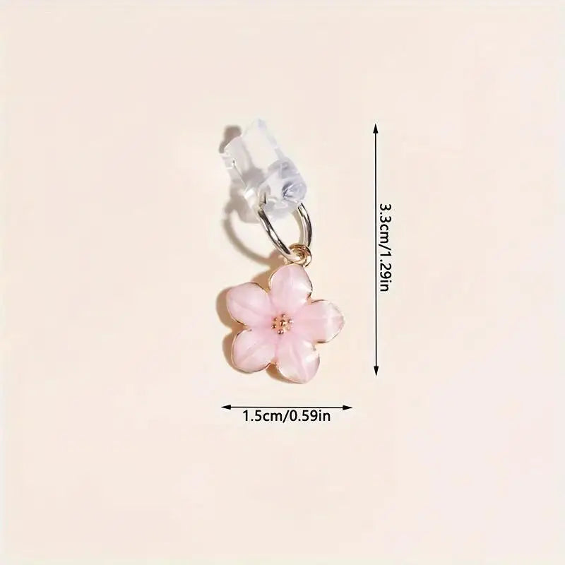 Sakura Flowers Phone Dust Plug Accessories Decoration Hanging Pendant For IPhone For Type-C Charging Port