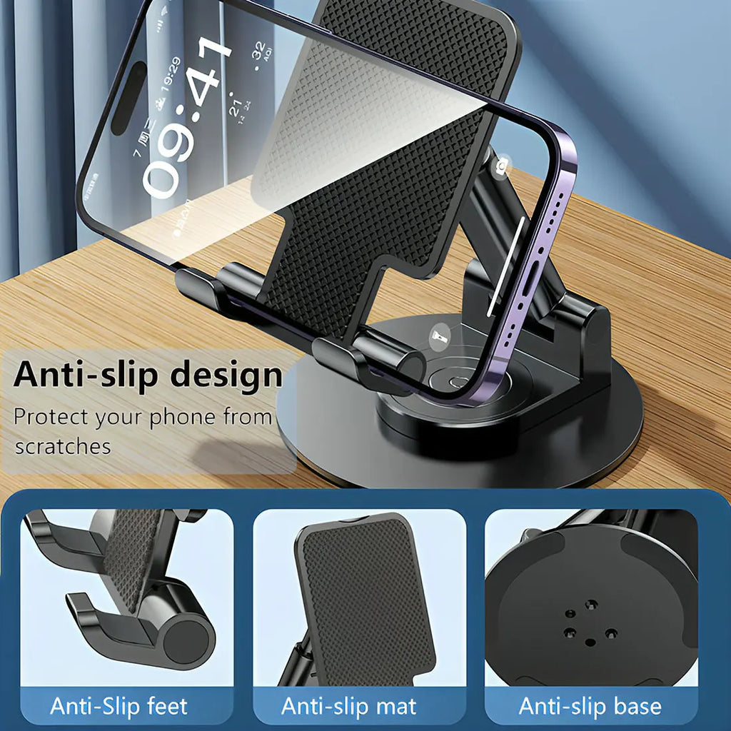 Phone Stand for Desk, 360 Degree Rotating Phone Holde Adjustable Cell Phone Stand Accessories Portable Smart Phone Stands