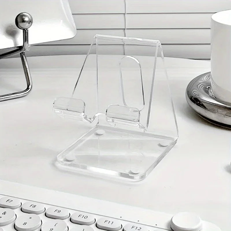 1pc Acrylic Transparent Phone Holder,All Smartphones 4-8 Inches, Desk, Office Supplies Accessories.