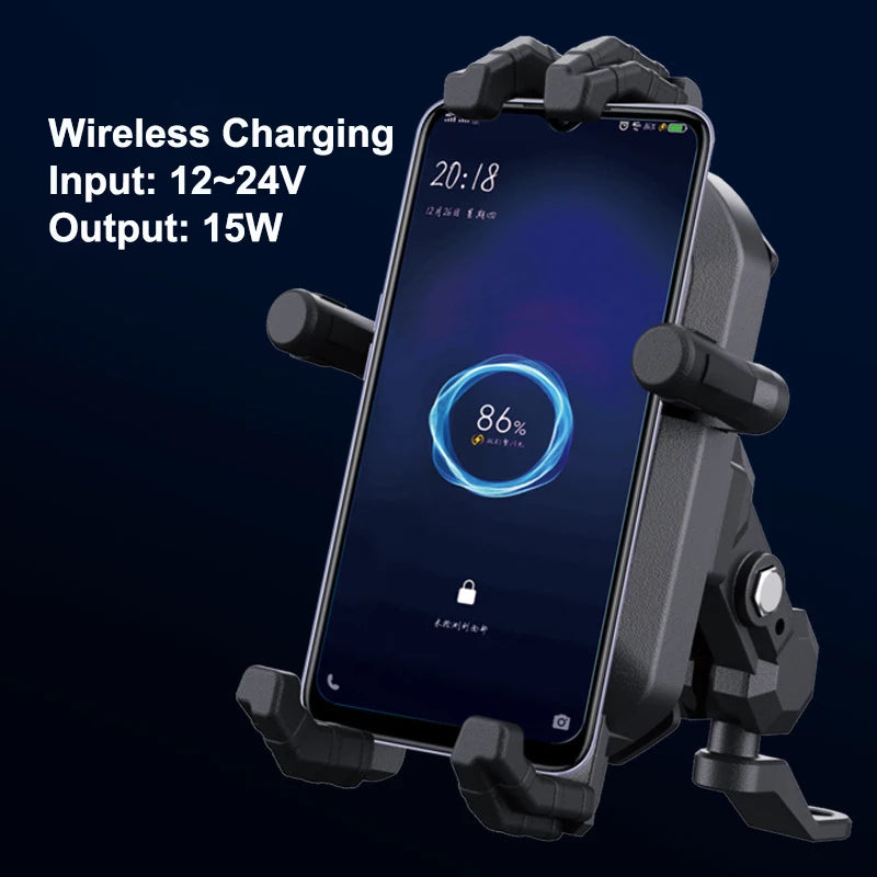 Motorcycle Phone Holder Motorcycle Accessories Support Wireless Charging Accesorios Para Moto Soporte Móvil Moto 오토바이 무선충전거치대